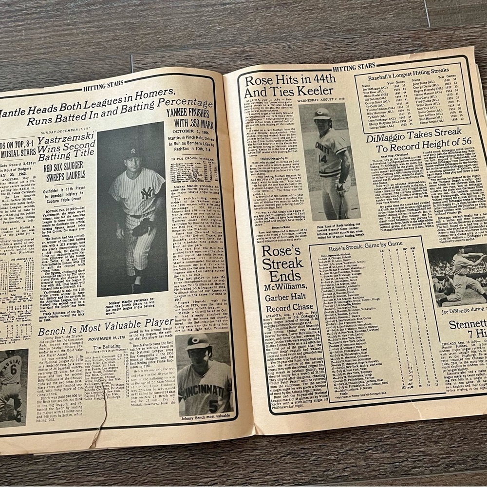 Vintage Baseball History In Headlines Of Major League Newsprint 11/14 Inches - Picture 4 of 11